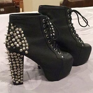 Jeffrey Campbell Lita Black Spike Booties